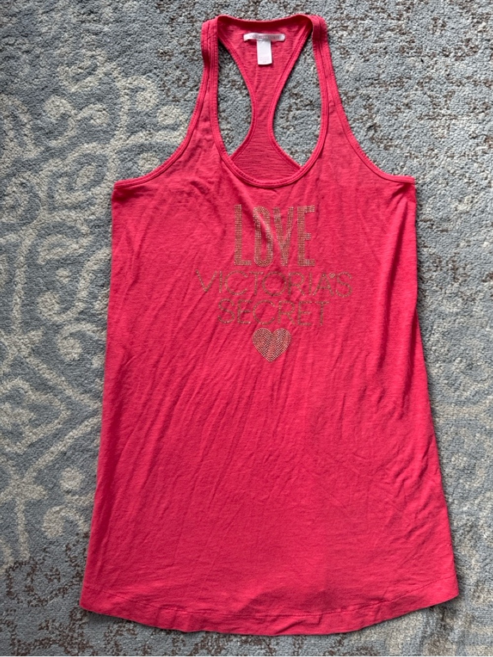 Victoria’s Secret Racerback Bling Sleep Dress Pink Small